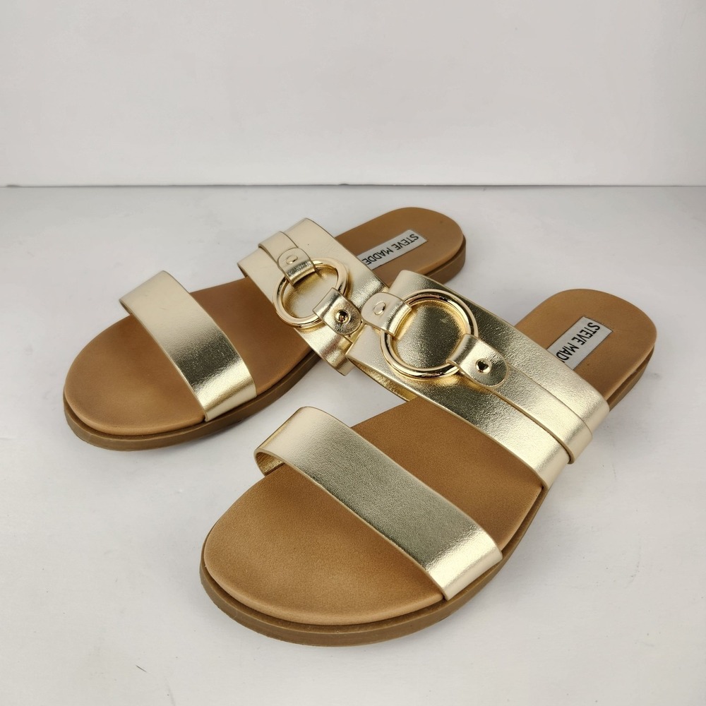 Steve Madden Women's Elegant Dressy Comfy Gold Sandals Size‎ 8.5M